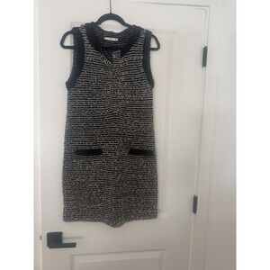 MNG Mango Multi Shag Tweed Knit Sleeveless Knee Length Dress Size Small